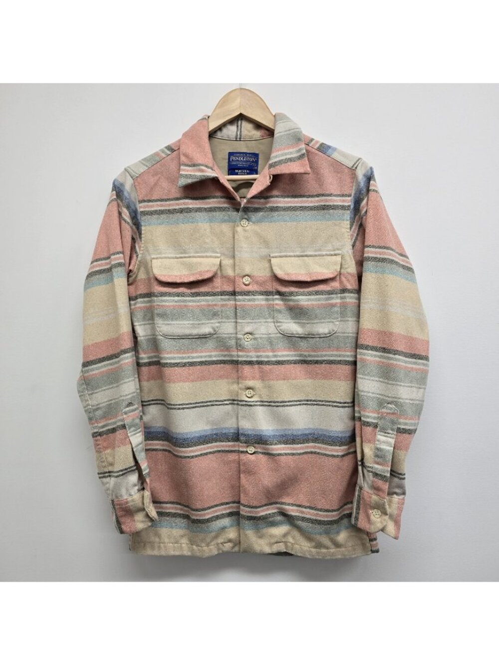 Pendleton Fitted Board Shirt Mens XS Surf  100% Wool Striped Outdoor Western EUC